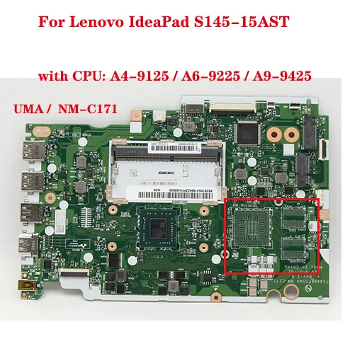 NM-C171    IdeaPad S145-15AST Ʈ   UMA CPU A4-9125 / A6-9225 / A9-9425 100% ׽Ʈ ۾